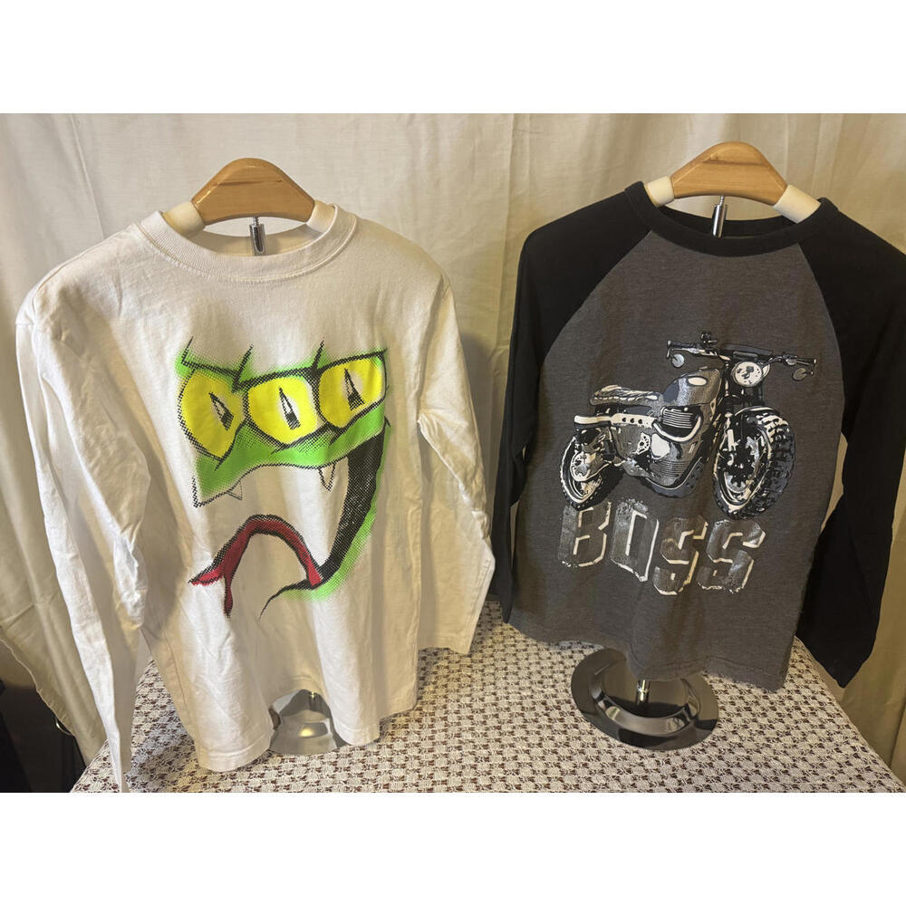 Boys Long Sleeve Shirts Bundle Yellow, Gray, White Size Medium - Picture 3 of 8